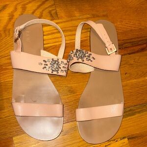J. Crew Pink Sandals with Sparkling Embellishments